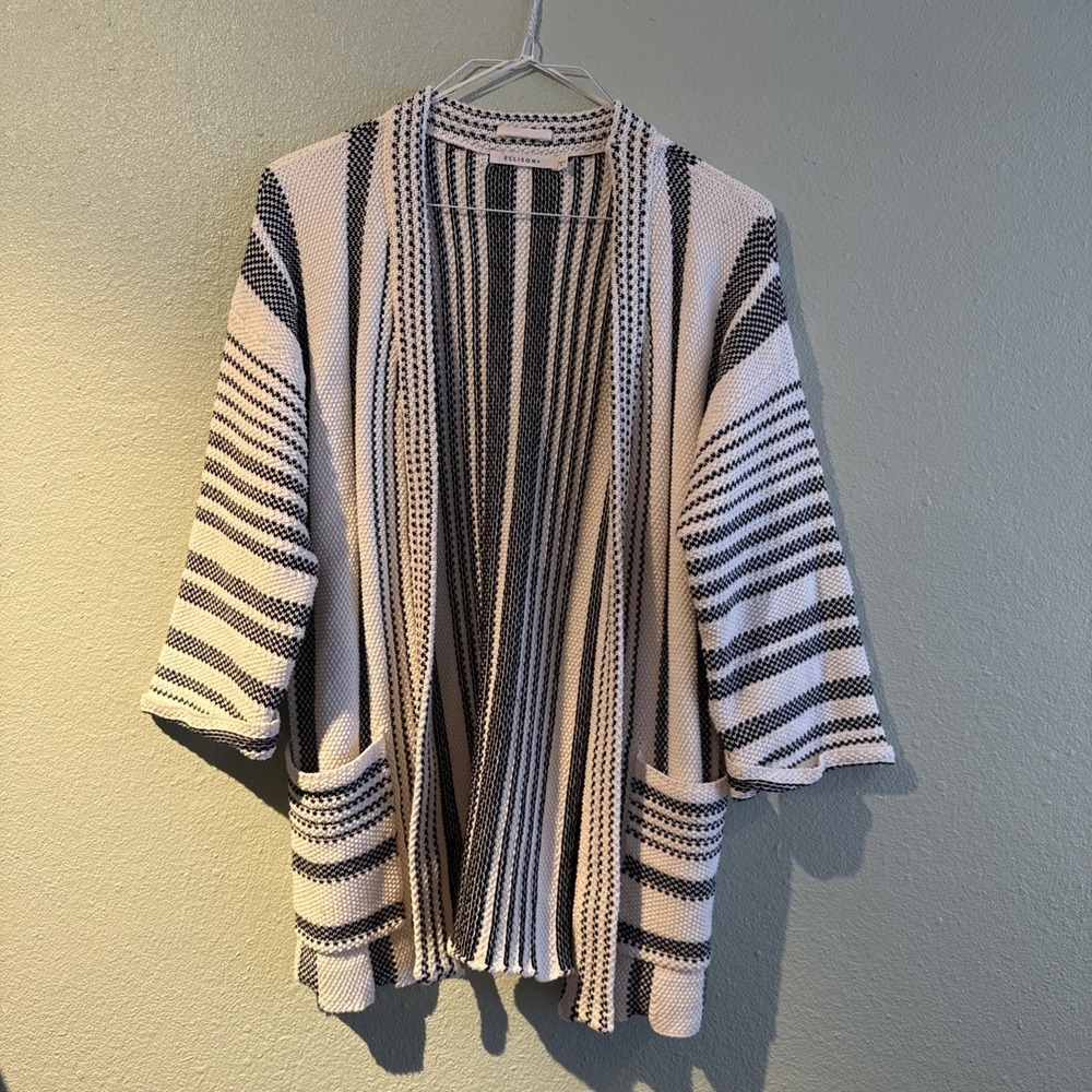 Ellison Stripe Open Front Cardigan L New Beachy, Boho, Festival, Western Rodeo S